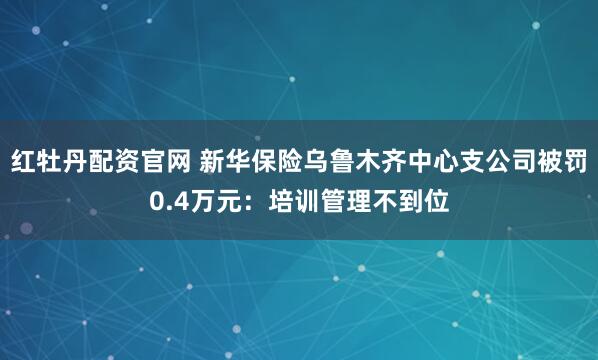 红牡丹配资官网 新华保险乌鲁木齐中心支公司被罚0.4万元:培训管理不到位